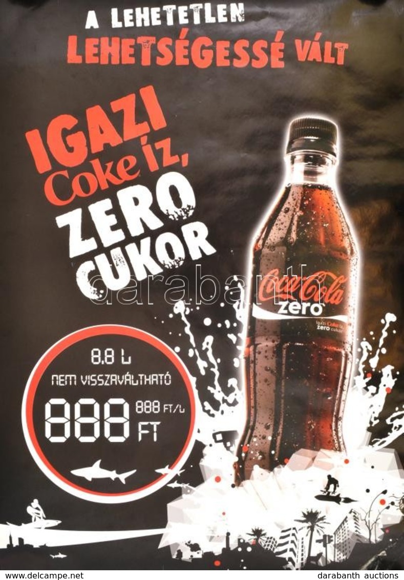 Cca 2010 Coca Cola Zero Plakát, 3 Db, 68x48 Cm - Sonstige & Ohne Zuordnung