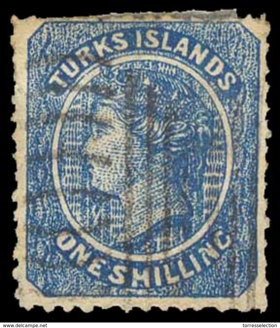 TURK ISLANDS. 1sh. XIX. Forgery. Scarce.. FALSOS. FAKES. FORGERIES - Turks E Caicos