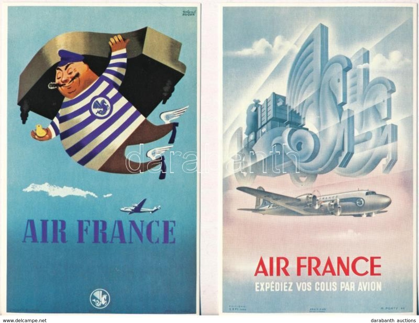** 1933-1983 16 Db MODERN Használatlan Motívum Képeslap Az Air France Francia Légitársaságról, Reklámok, Saját Dobozában - Ohne Zuordnung
