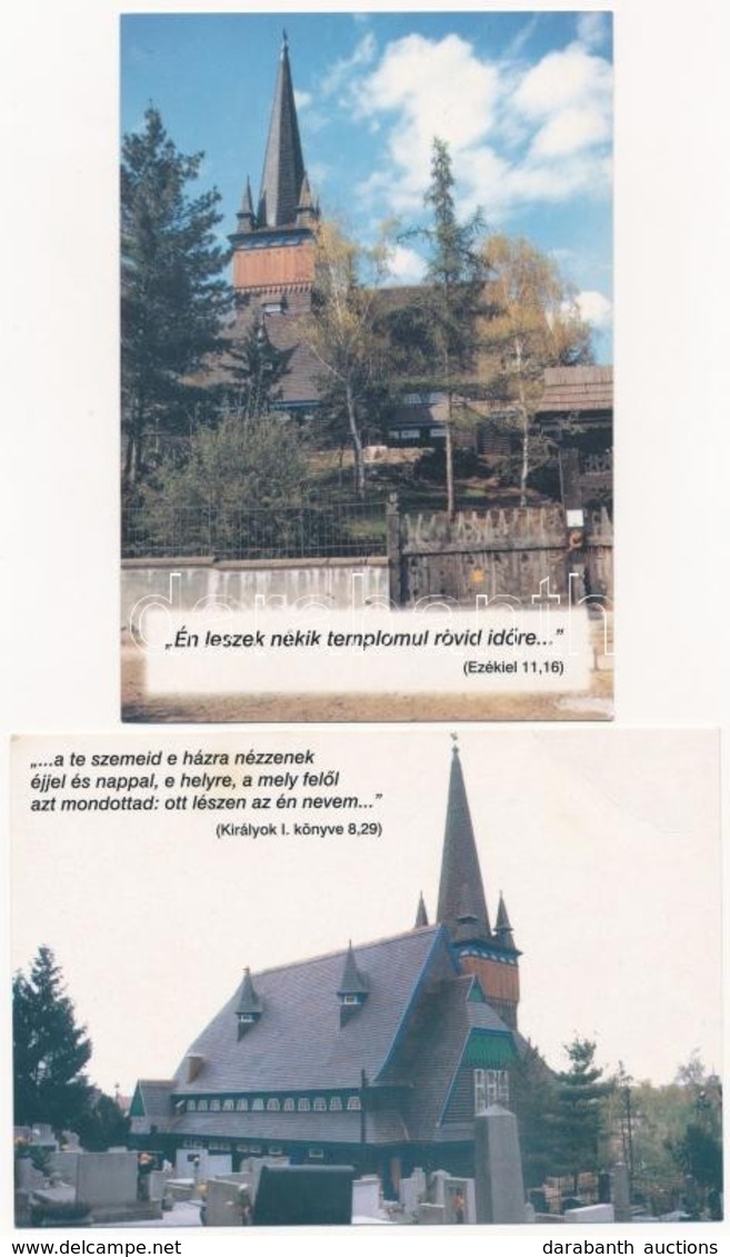 ** Miskolc, újjáépült Református Deszkatemplom - 2 Db Modern Képeslap / 2 Modern Postcards - Ohne Zuordnung