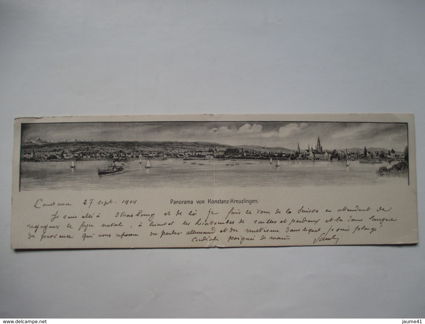 KINSTANZ-KREUZLINGEN   -   PANORAMA           GRAND  FORMAT   ( 28 CM. X 9 CM. ) - Konstanz