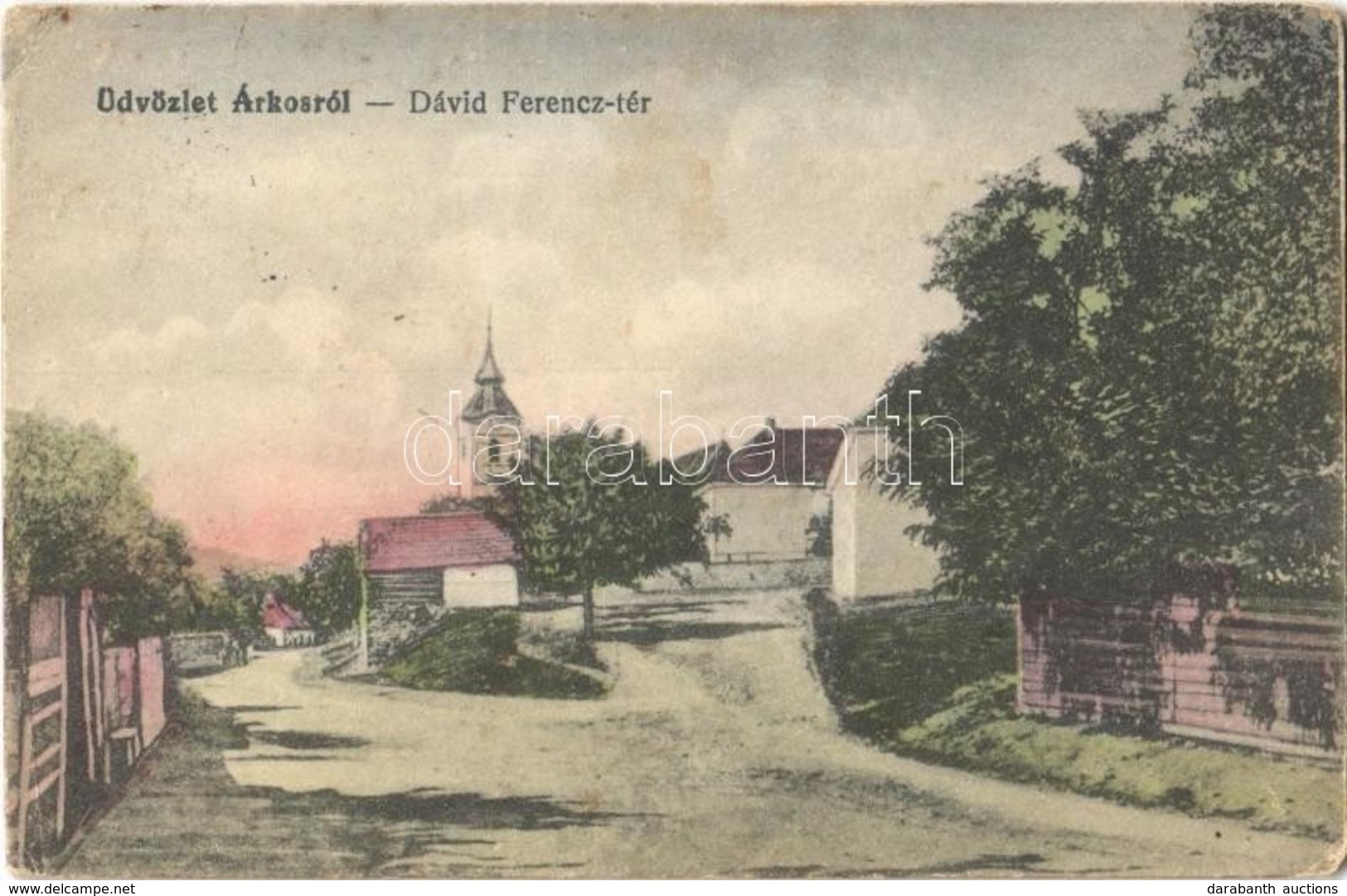 T2/T3 1918 Árkos, Sepsiárkos, Arcus; Dávid Ferenc Tér, Templom / Square, Church (EK) - Ohne Zuordnung