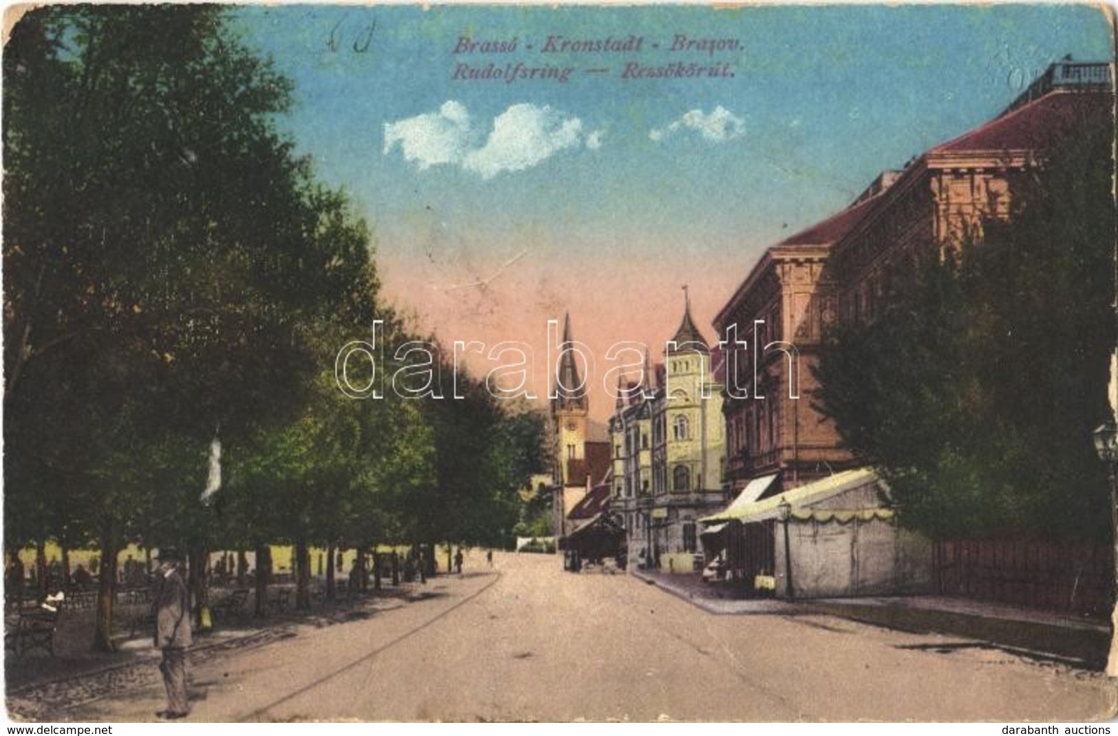 T2/T3 Brassó, Kronstadt, Brasov; Rudolfsring / Rezső Körút / Street View (ragasztónyom / Glue Marks) - Non Classés