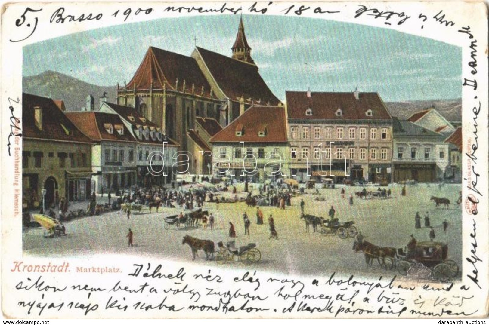 * T3 1900 Brassó, Kronstadt, Brasov; Piac Tér, J.L. & A. Hesshaimer üzlete / Marktplatz / Market Square, Shops (Rb) - Ohne Zuordnung