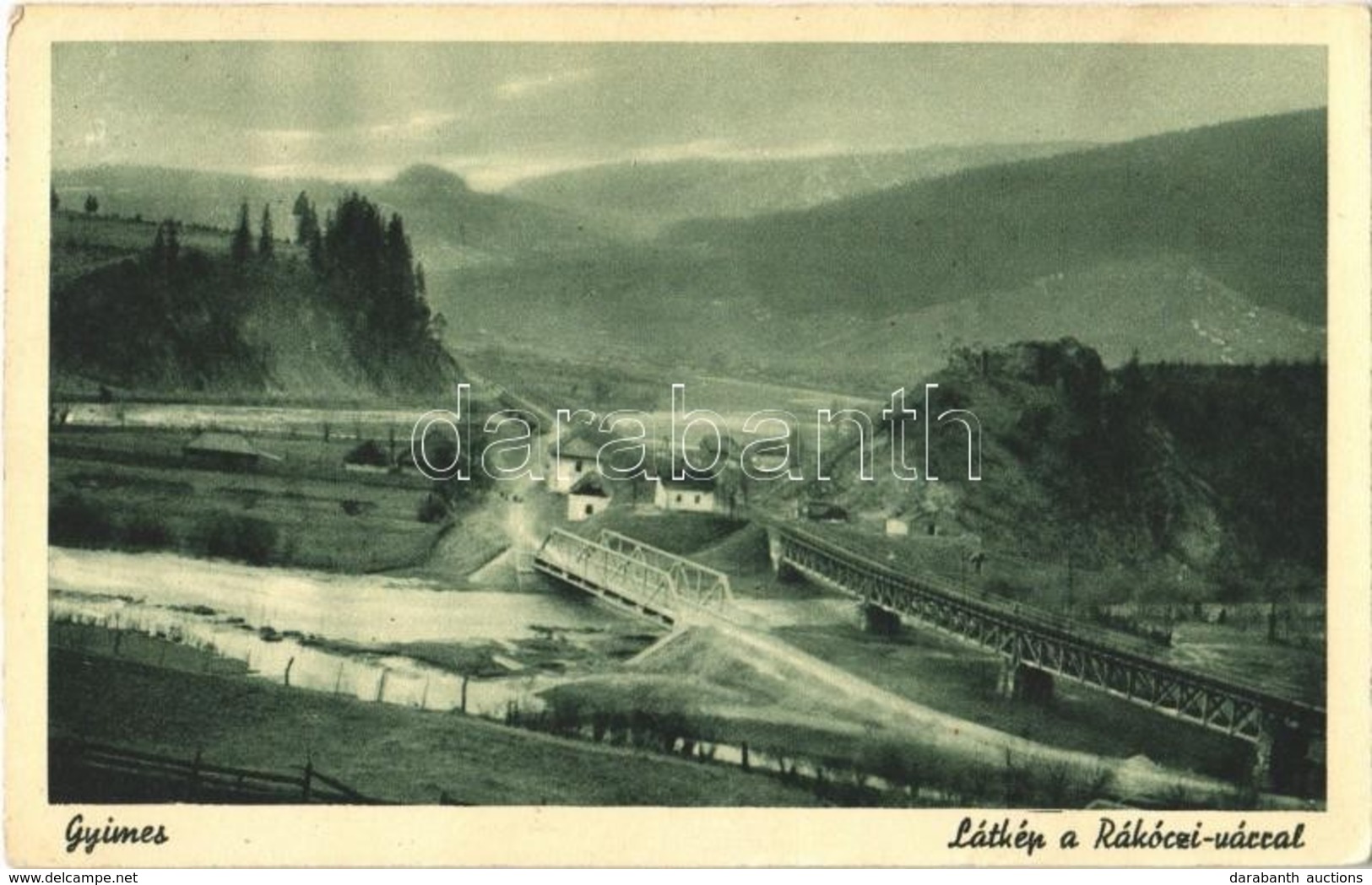 T2 1942 Gyimes, Ghimes; Látkép, Rákóczi Vár, Vasúti Híd / Cetatea Rákóczi / General View With Castle, Railway Bridge - Ohne Zuordnung