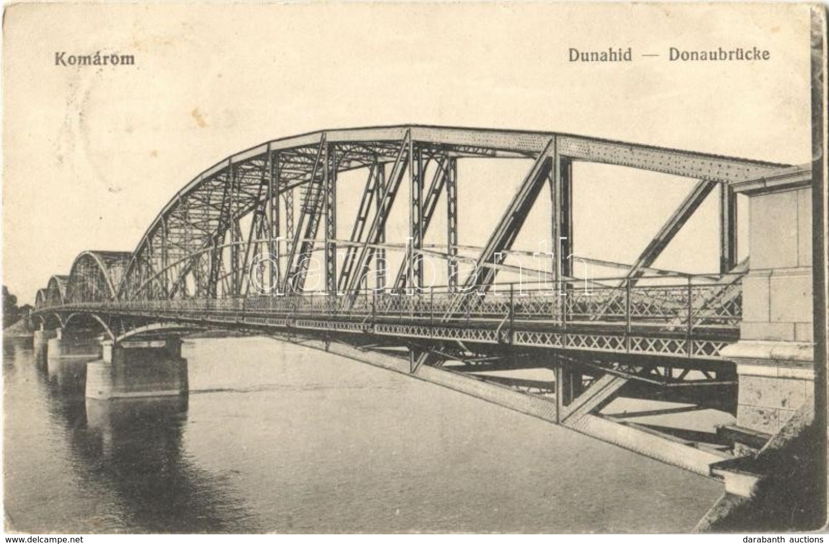 T2/T3 1915 Komárom, Komárno; Duna Híd. L. H. Pannonia 206. / Donaubrücke / Danube Bridge (EK) - Ohne Zuordnung