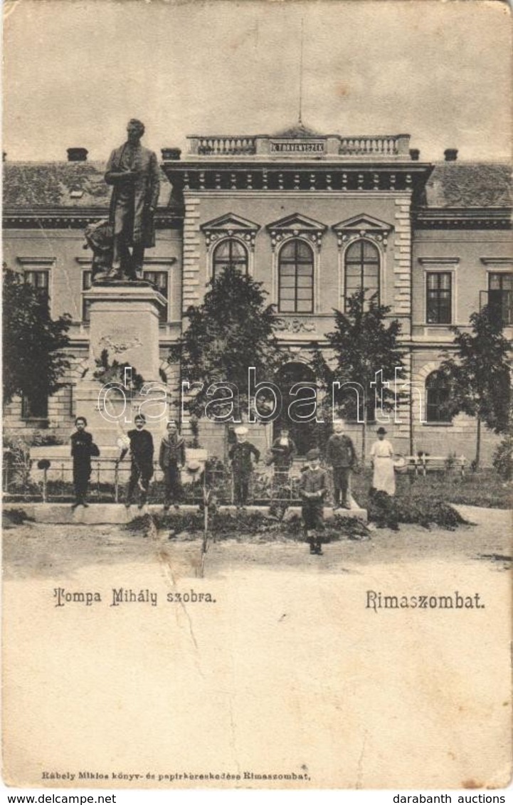 T4 1925 Rimaszombat, Rimavská Sobota; Tompa Mihály Szobra. Rábely Miklós Kiadása / Statue (fa) - Unclassified