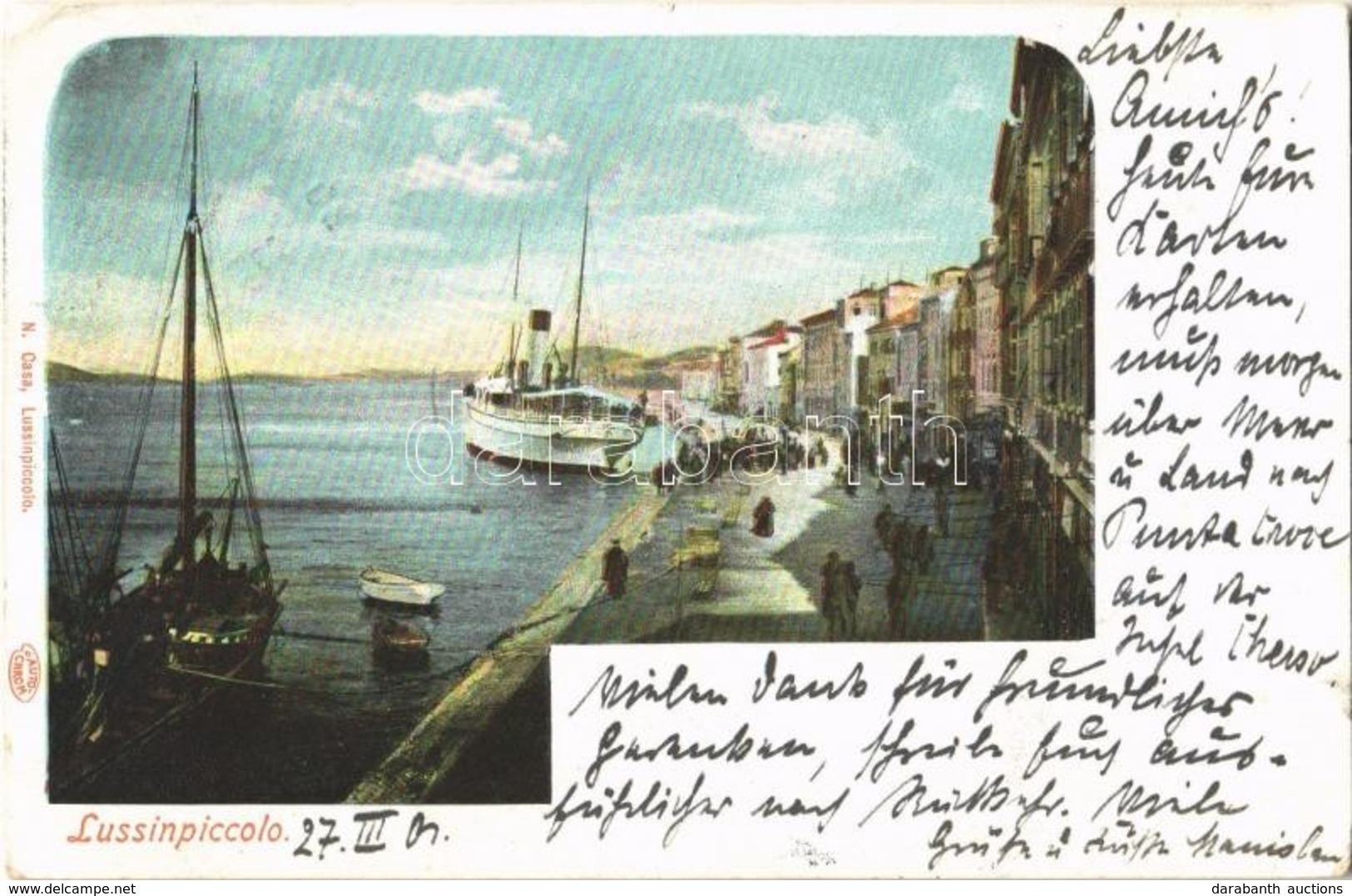 T2/T3 1901 Mali Losinj, Lussinpiccolo, Port,ships (EK) - Ohne Zuordnung