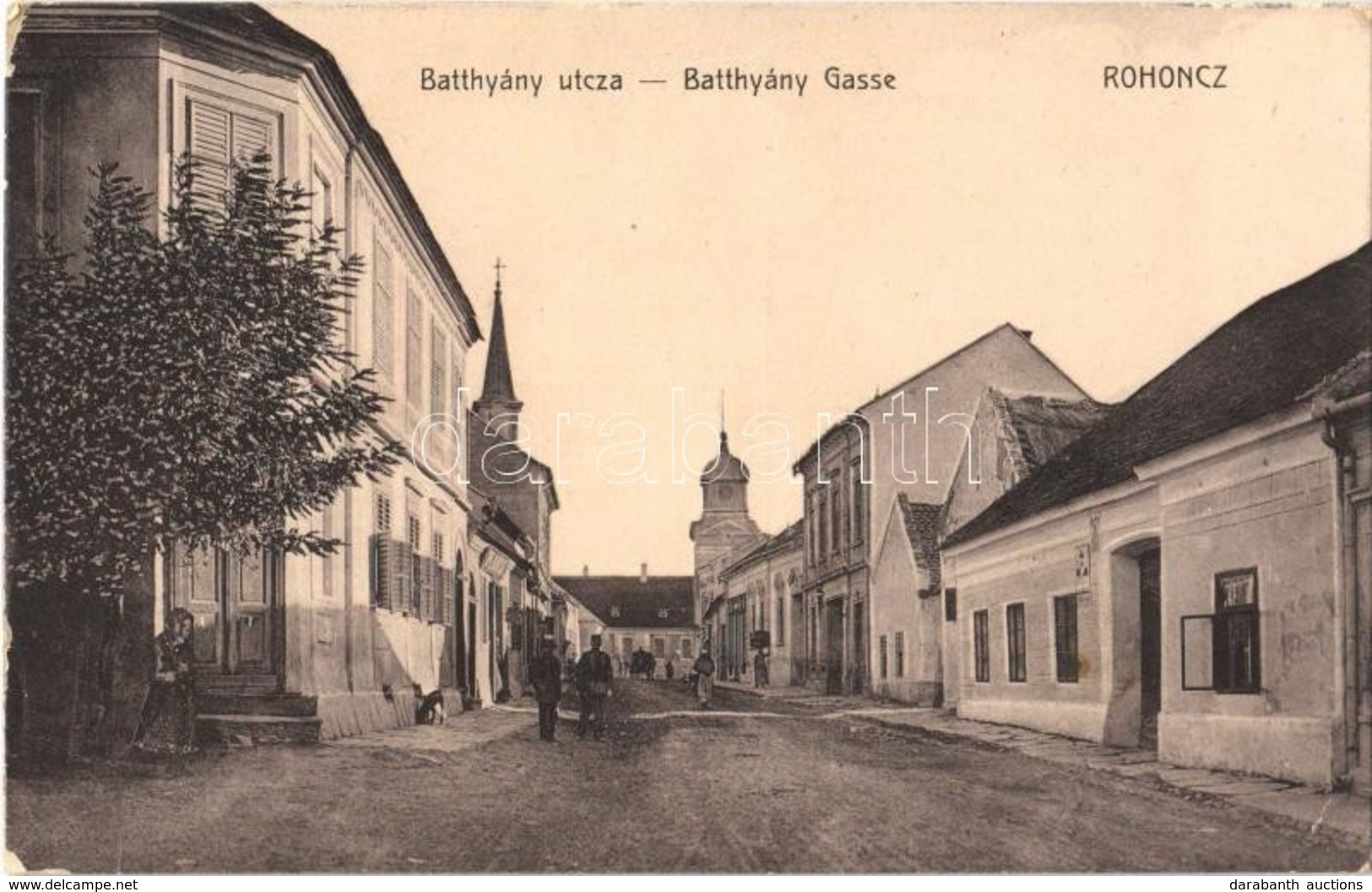 T2/T3 1911 Rohonc, Rechnitz; Batthyány Utca, Batthyány Kastély, üzletek. Stelczer Adolf Kiadása. W.S. 7543. / Batthyány  - Ohne Zuordnung