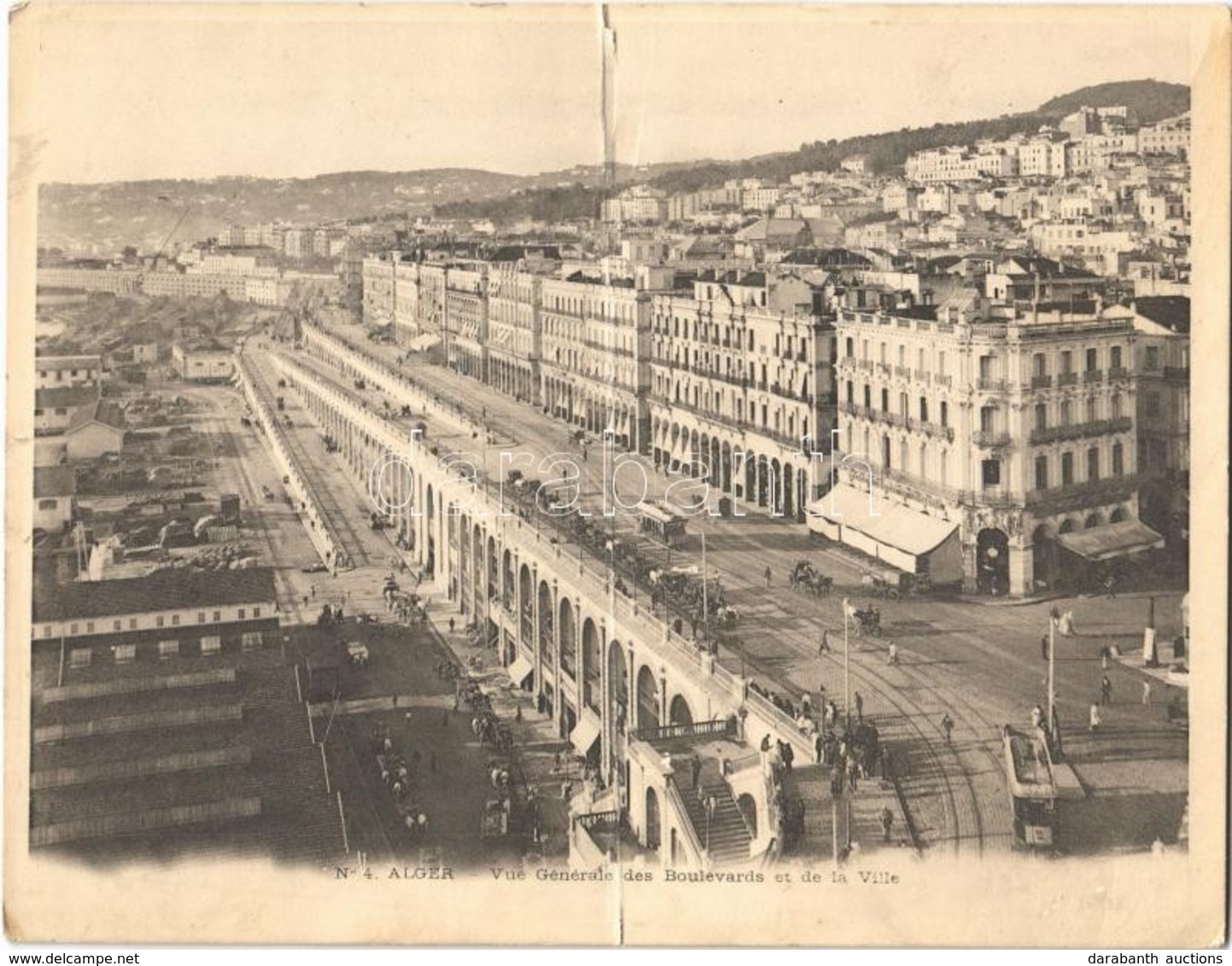 ** T2 Algiers, Alger; Vue Generale Des Boulevards Et De La Ville. Folding Panoramacard - Ohne Zuordnung