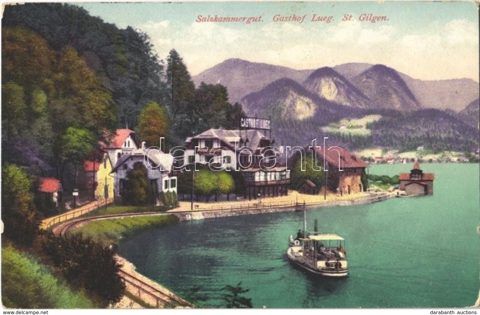 T2/T3 1918 St. Gilgen, Sankt Gilgen, Salzkammergut, Gasthof Lueg / Lake, Hotel, Boat - Ohne Zuordnung