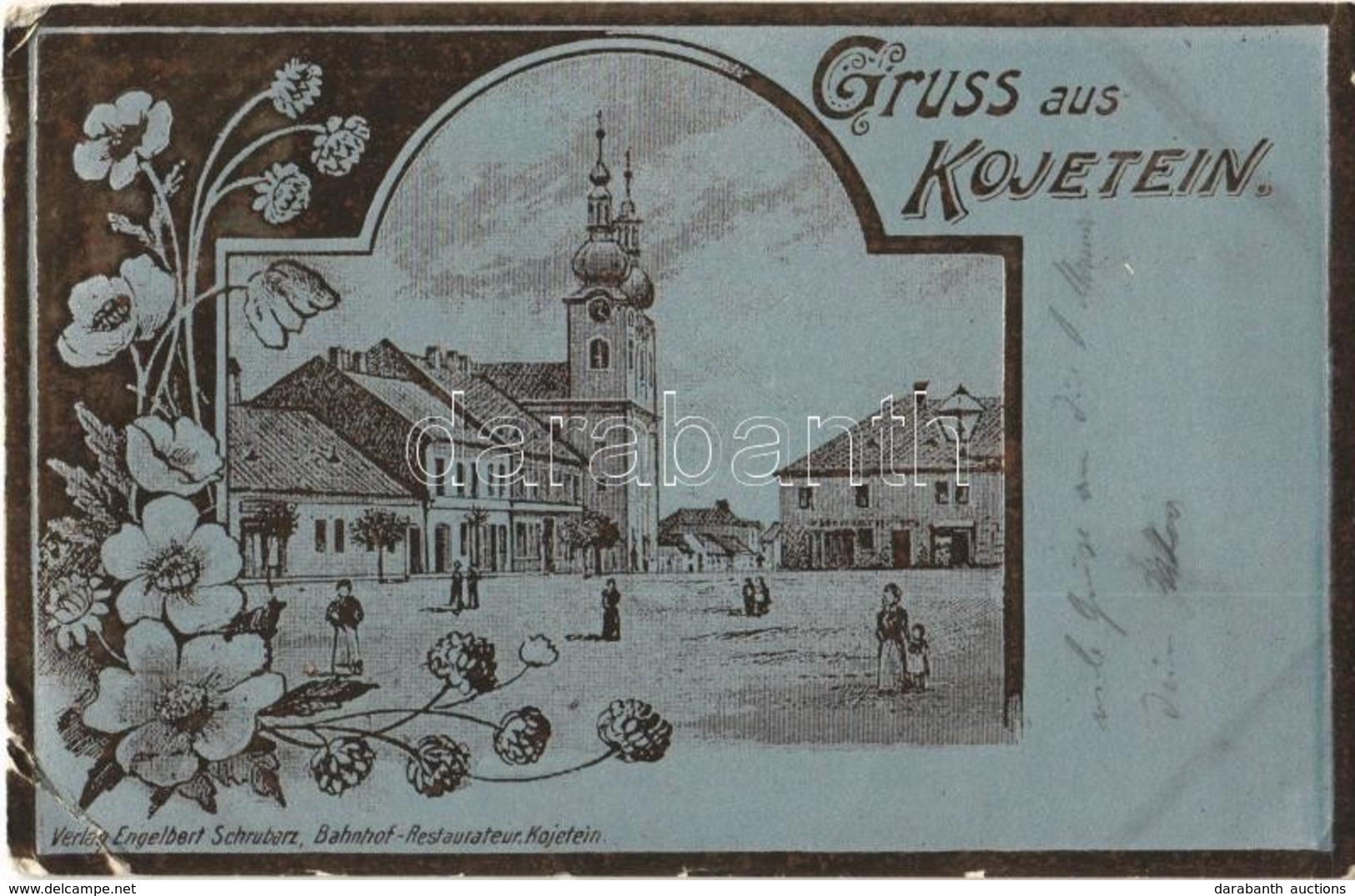 T3 1901 Kojetín, Kojetein; Verlag Engelbert Schrubarz. Metallic Art Nouveau (EK) - Ohne Zuordnung