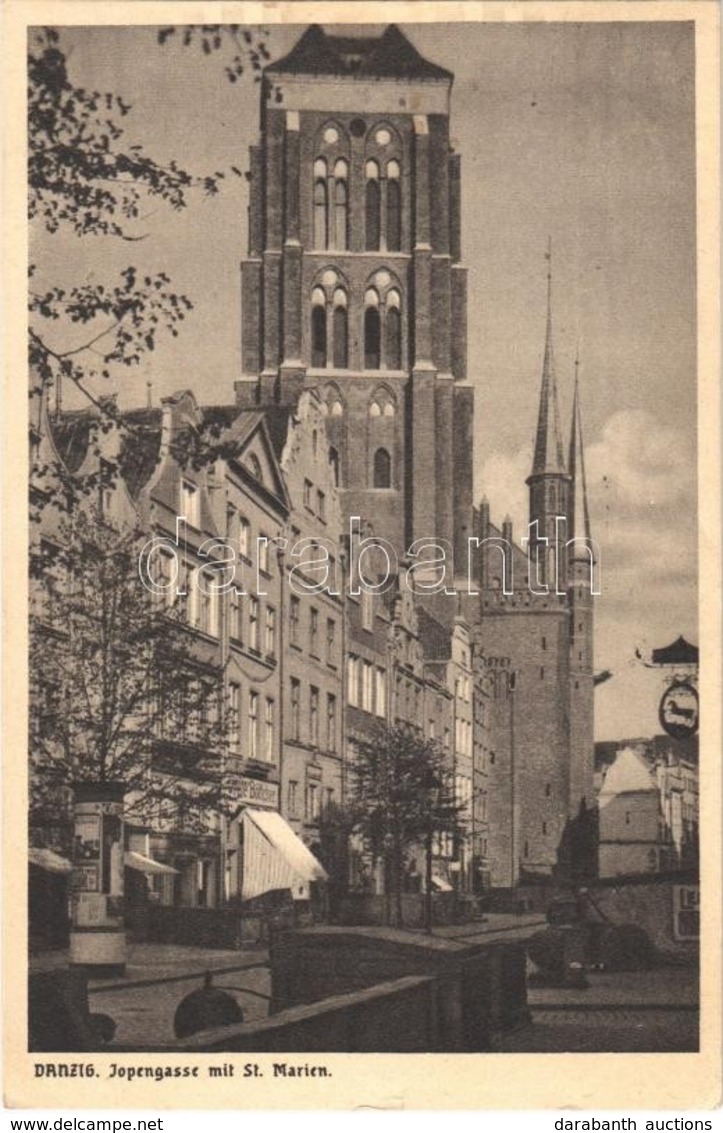 T2 Gdansk, Danzig; Jopengasse Mit St. Marien / Street, Church, Shop - Non Classés