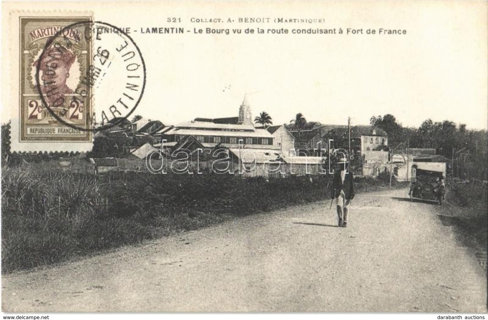 * T1/T2 Lamentin, Le Bourg Vu De La Route Conduisant A Fort De France / Road, Automobile - Ohne Zuordnung