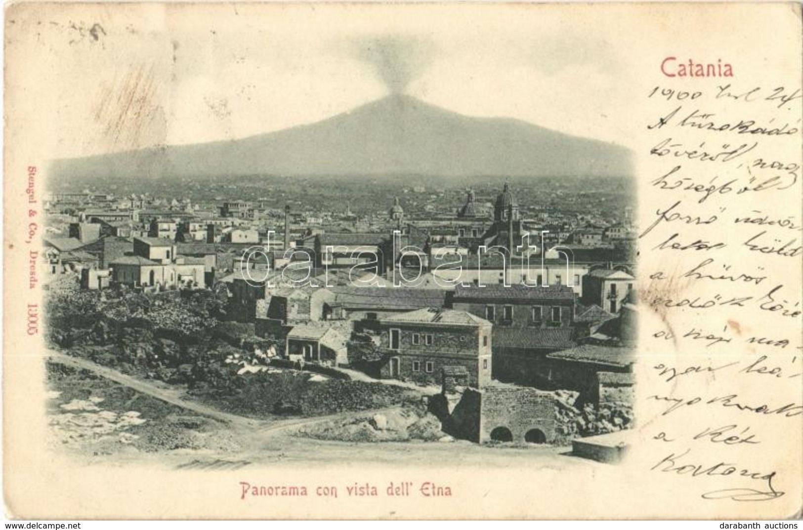 T2/T3 1900 Catania, Panorama Con Vista Dell'Etna - Ohne Zuordnung