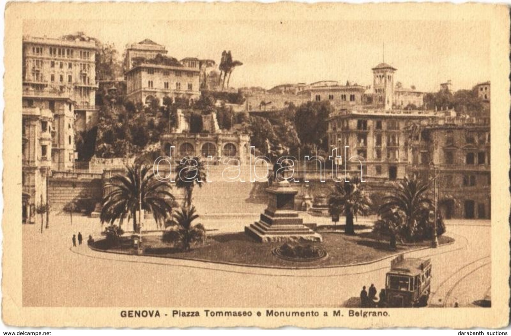 T2/T3 Genova, Piazza Tommaseo E Monumento A M. Belgrano / Square And Monument (EK) - Ohne Zuordnung