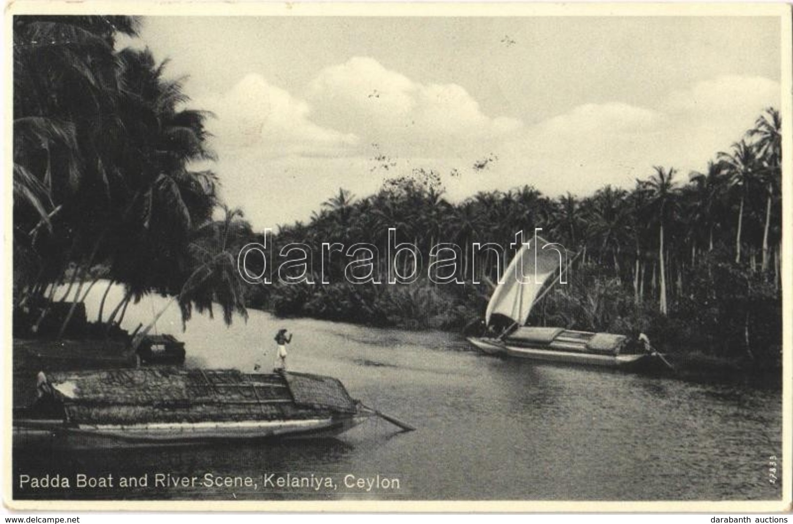 * T3 1934 Kelaniya (Ceylon), Padda Boat And River Scene (Rb) - Ohne Zuordnung