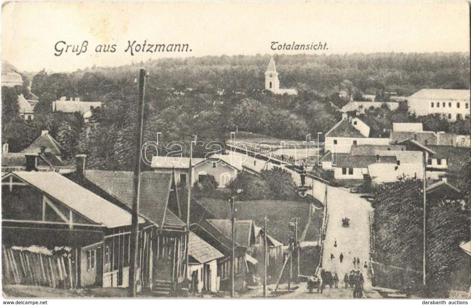 T2/T3 Kitsman, Kotzmann, Totalansicht / General View + "K.u. K. Militarzensur Czernowitz" Cancellation (EK) - Sin Clasificación