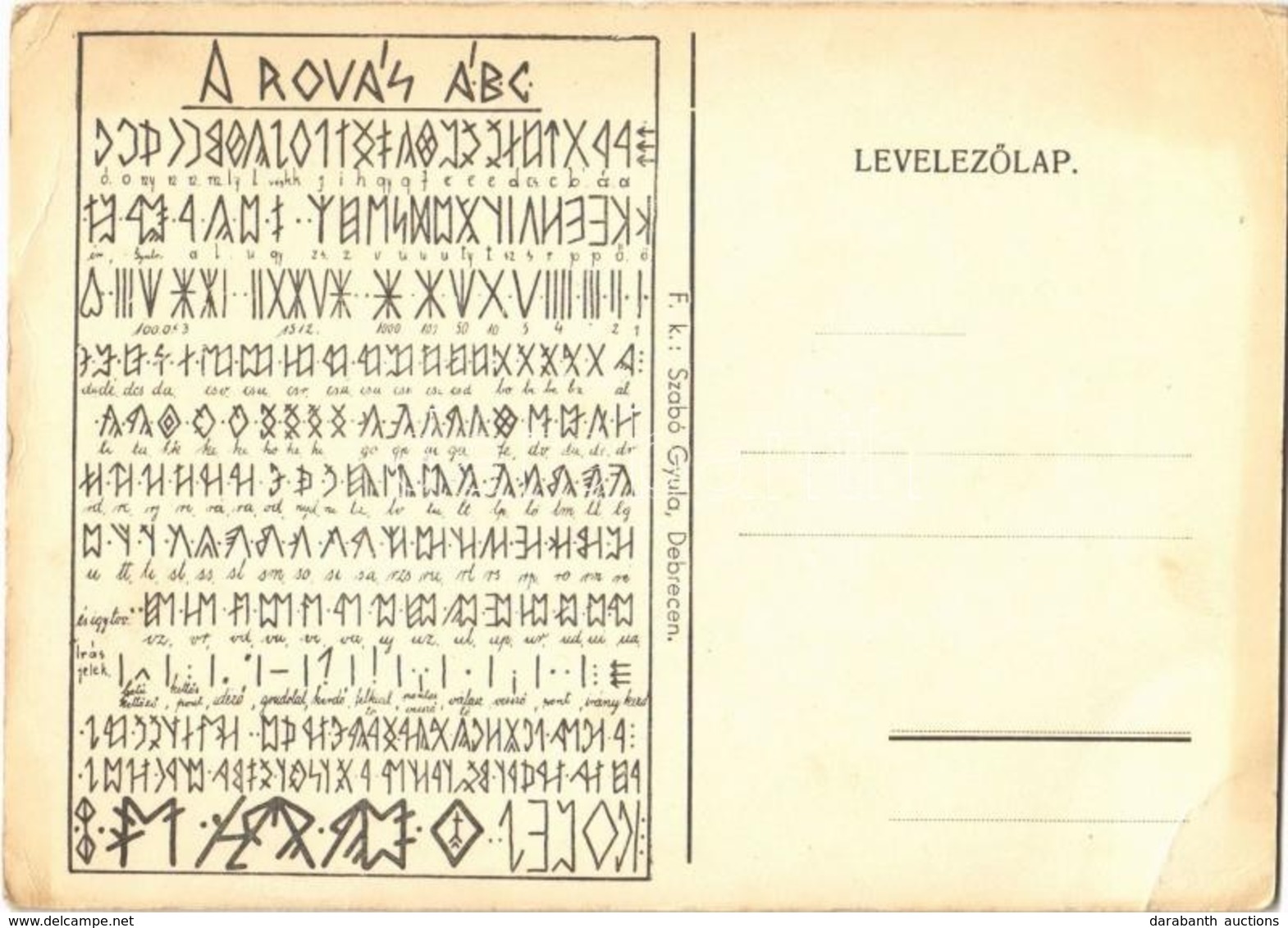 ** T2/T3 A Rovás ÁBC. Felelős Kiadó Szabó Gyula, Debrecen / Hungarian Runes Alphabet, Irredenta (EB) - Ohne Zuordnung