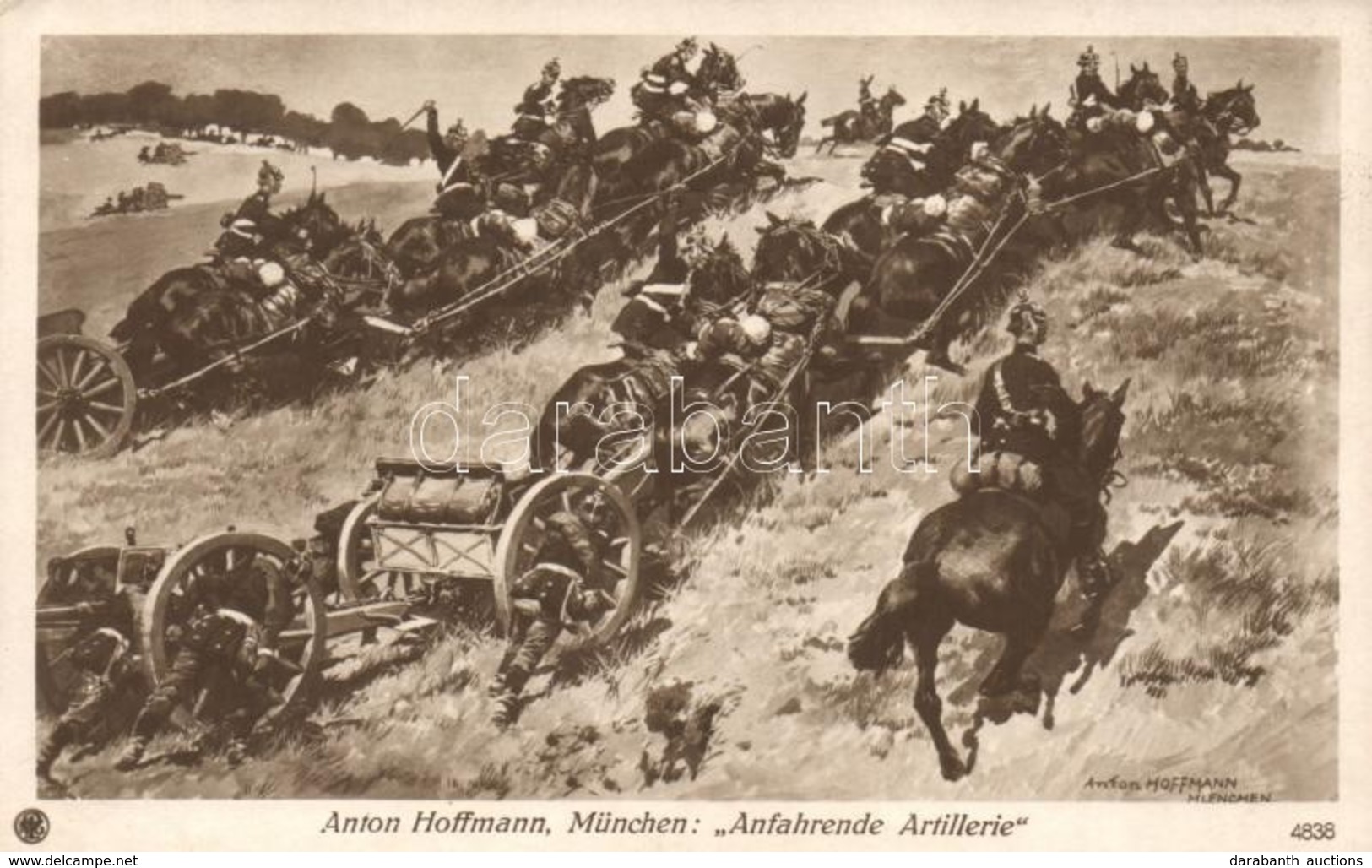 ** T2/T3 Anfahrende Artillerie / WWI German Artillery S: Anton Hoffmann (EK) - Ohne Zuordnung