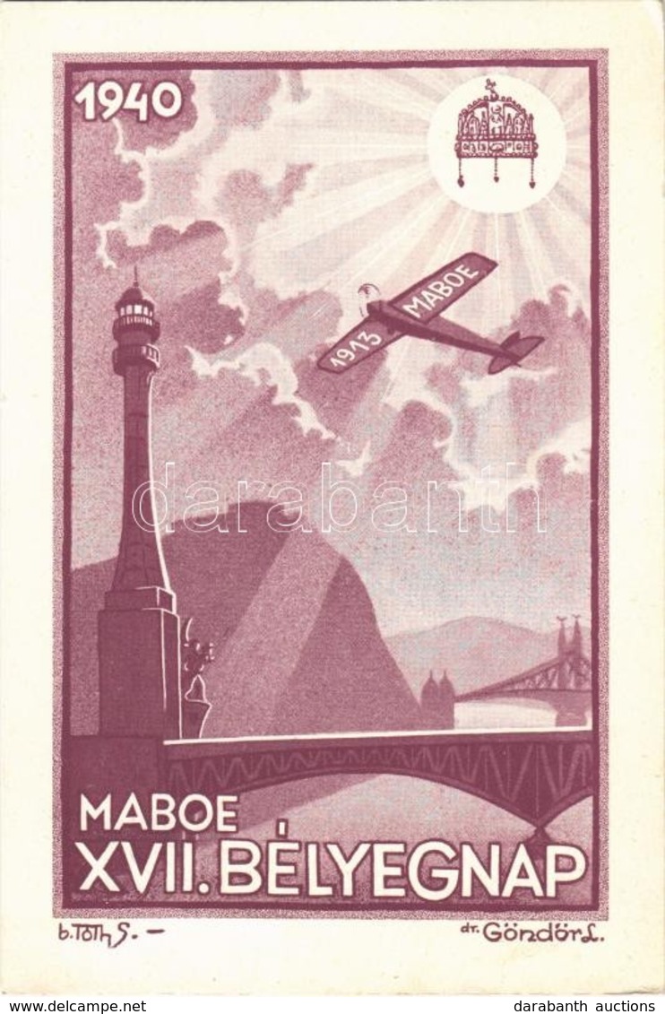 T1/T2 1940 XVII. Bélyegnap, A Magyar Amatőr Bélyeggyűjtők Országos Egyesülete / National Association Of Hungarian Stamp  - Ohne Zuordnung