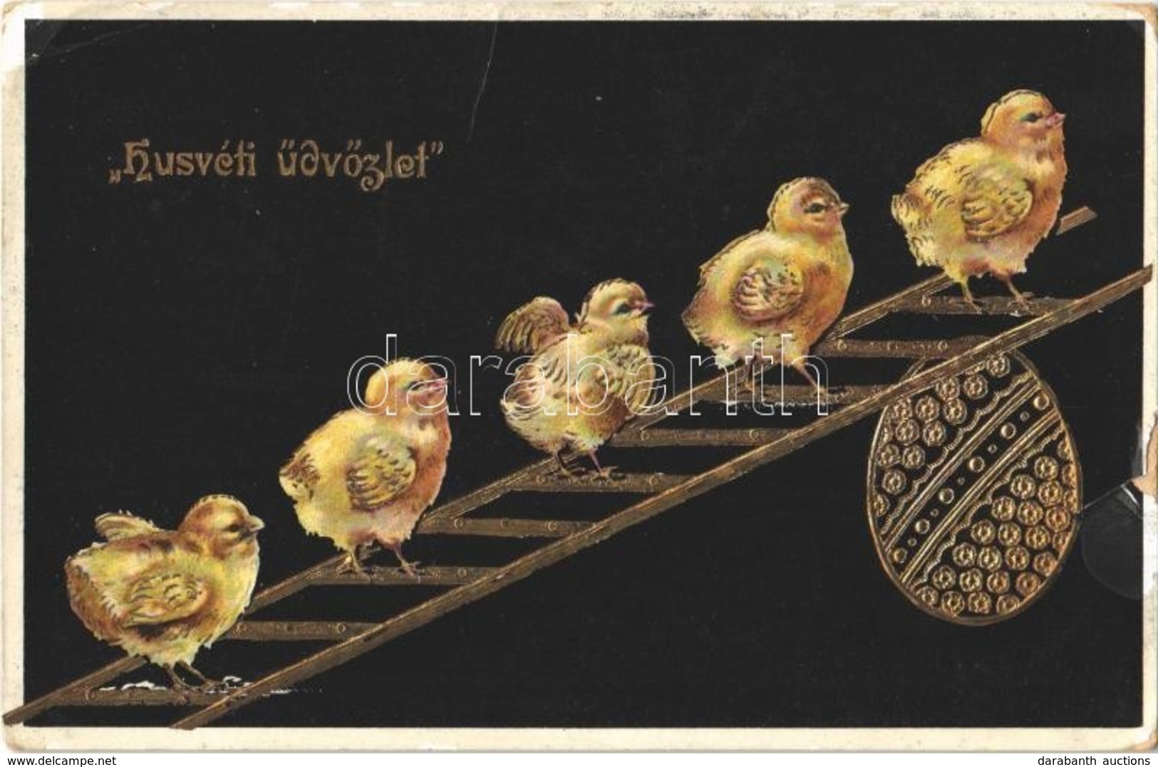 T2/T3 1911 Húsvéti üdvözlet / Easter, Chicken. Decorated Emb. Litho (EK) - Sin Clasificación