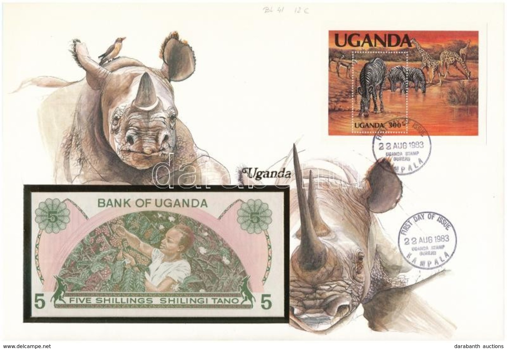 Uganda 1982. 5Sh Felbélyegzett Borítékban, Bélyegzéssel T:I  Uganda 1982. 5 Schilling In Envelope With Stamp And Cancell - Sin Clasificación