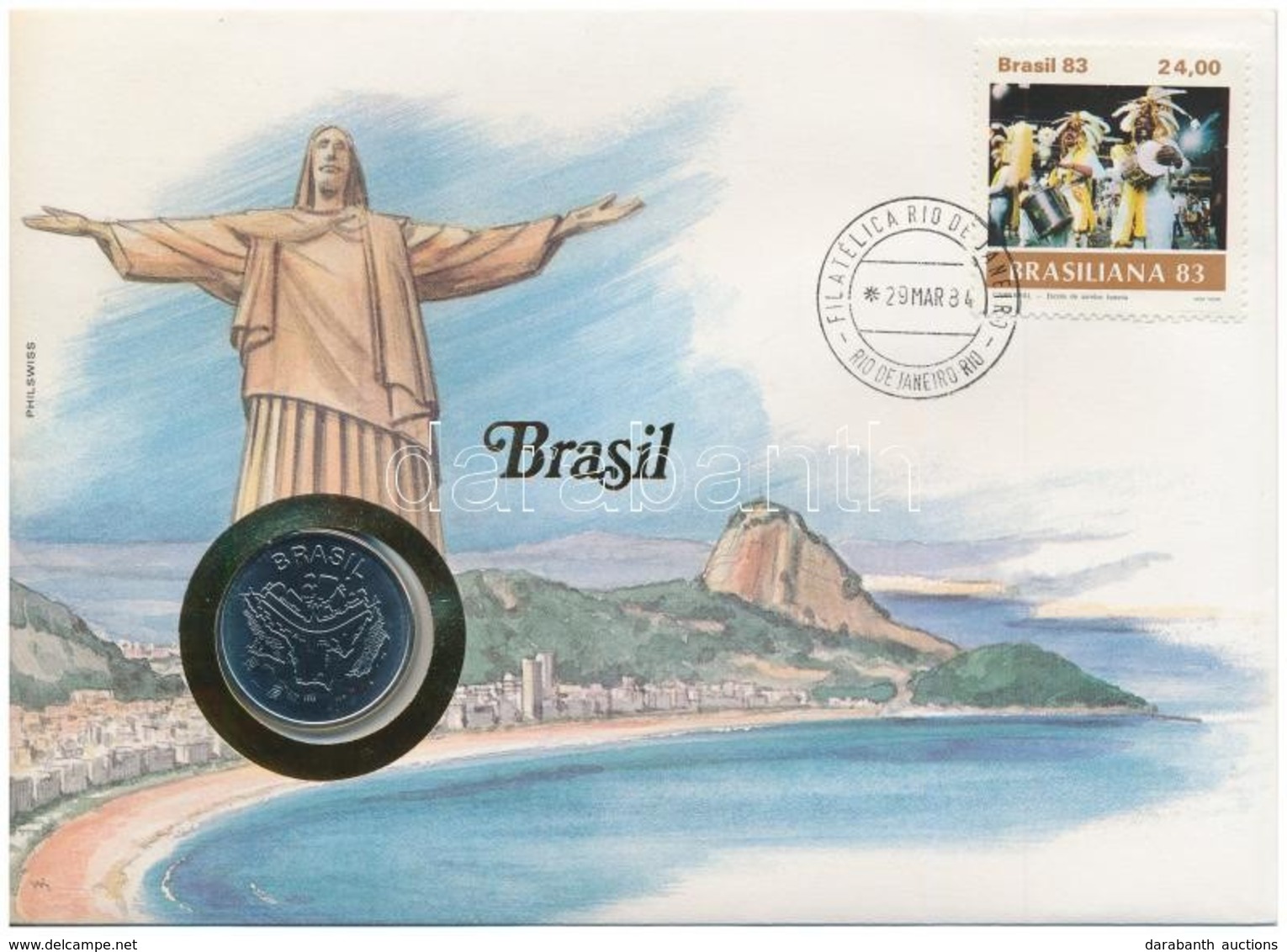 Brazília 1983. 50c, Felbélyegzett Borítékban, Bélyegzéssel, Német Nyelvű Leírással T:1  Brazil 1983. 50 Cruzeiros In Env - Ohne Zuordnung