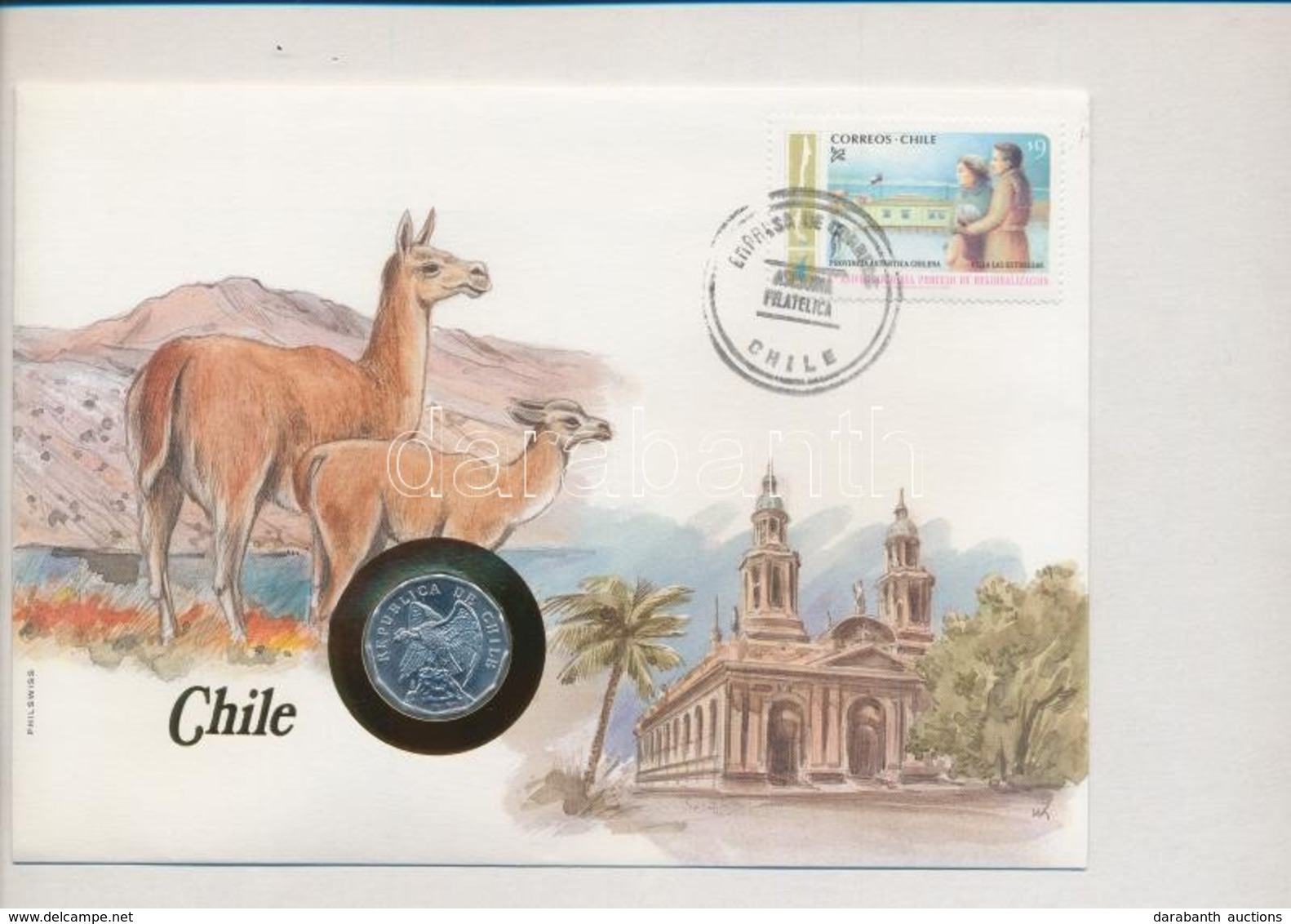 Chile 1979. 10c, Felbélyegzett Borítékban, Bélyegzéssel, Német Nyelvű Leírással T:1 Chile 1979. 10 Centavos In Envelope  - Sin Clasificación