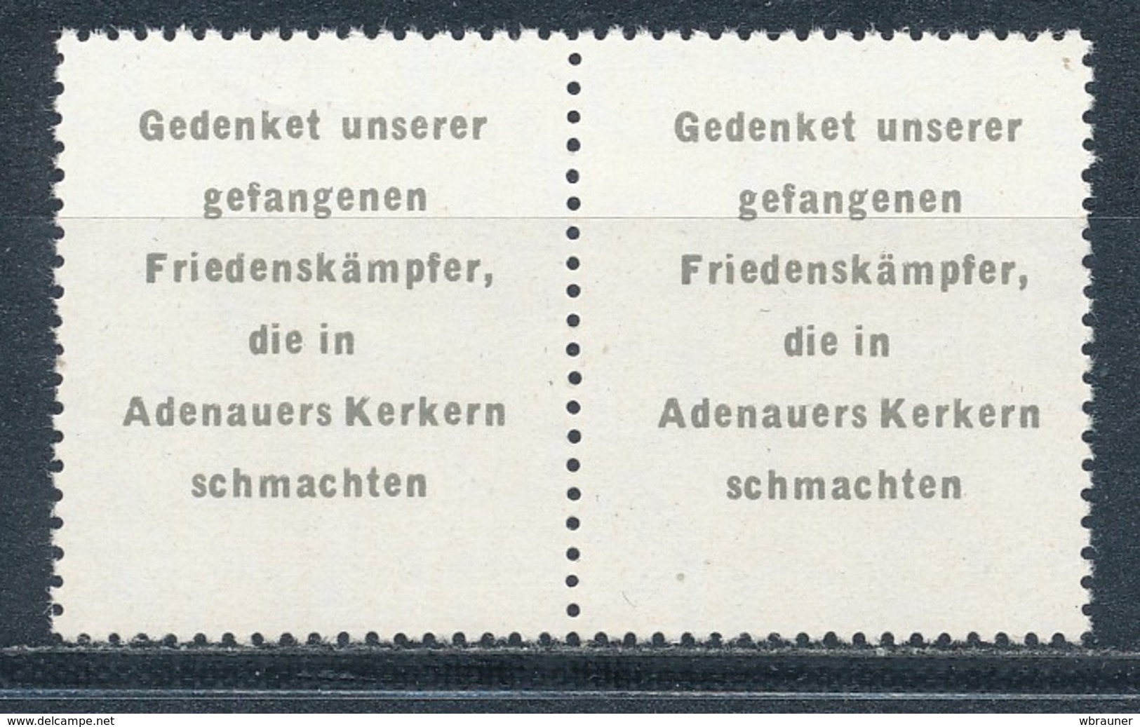 DDR Propagandamarke Adenauermarke Waagerechtes Paar ** Mi. - - Neufs