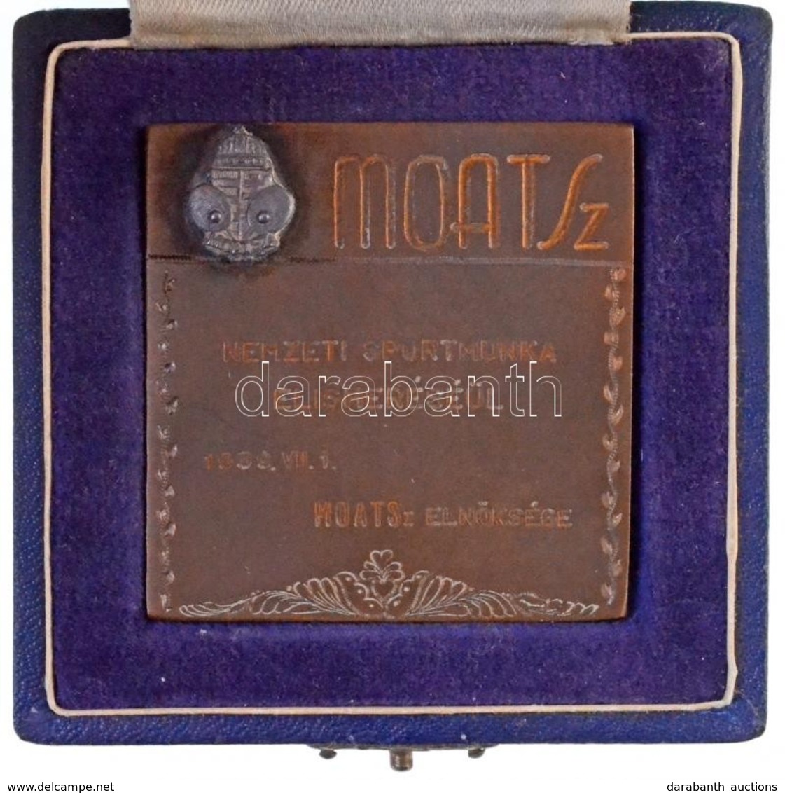 1939. "MOATSZ (Magyar Országos Asztali Tenisz Szövetség) - Nemzeti Sportmunka Elismeréséül 1939.VII.1." Asztalitenisz Sp - Ohne Zuordnung