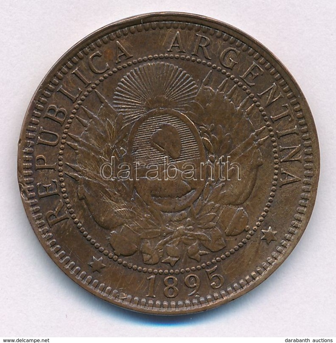 Argentina 1895. 10c Br T:2- ü. Argentina 1895. 10 Centavos Br C:VF Ding Krause KM#33 - Unclassified