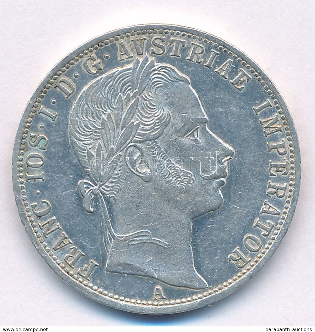 Ausztria 1860A 1Fl Ag "Ferenc József" T:1- Apró Ph. Austria 1860A 1 Florin Ag "Franz Joseph" C:AU Tiny Edge Error Krause - Ohne Zuordnung