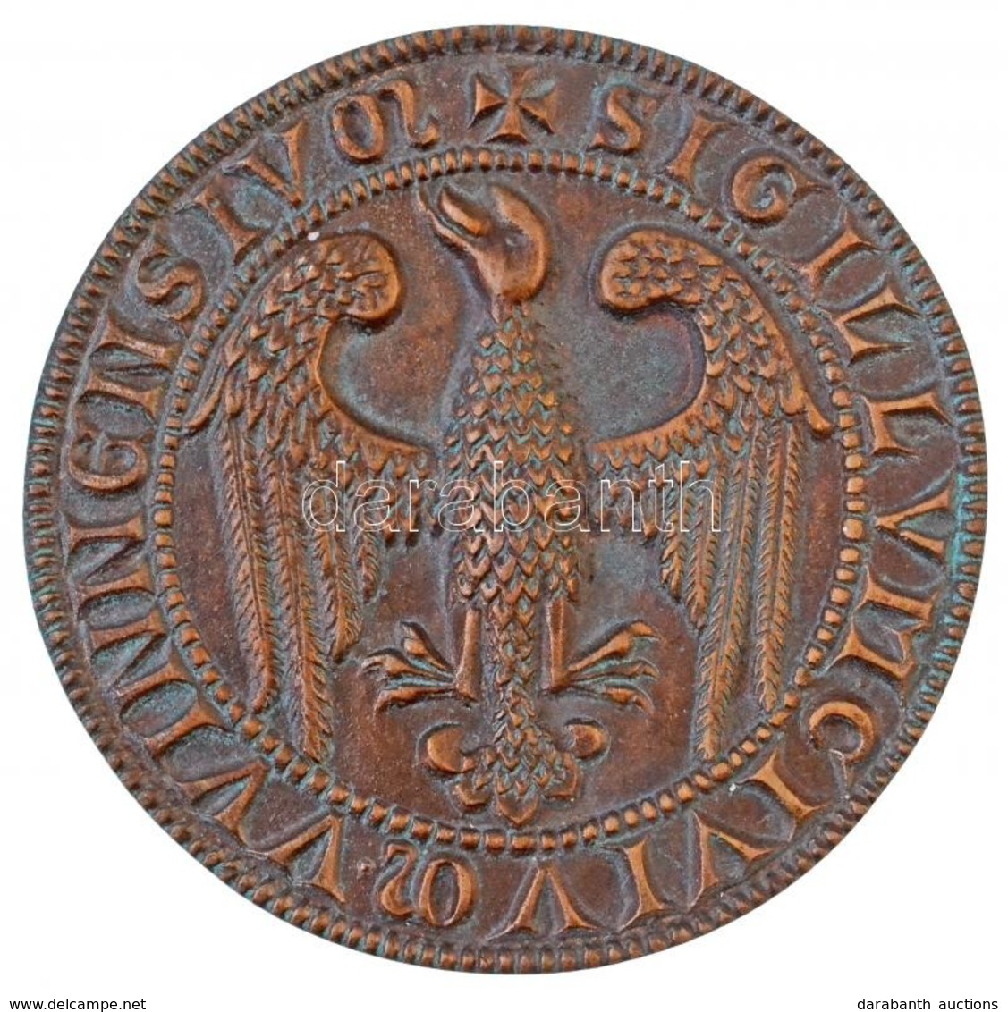 Ausztria DN "Bécs Város Pecsétje" Br Emlékplakett (92mm) T:2 Patina Austria ND "City Seal Of Vienna" Br Commemorative Pl - Ohne Zuordnung