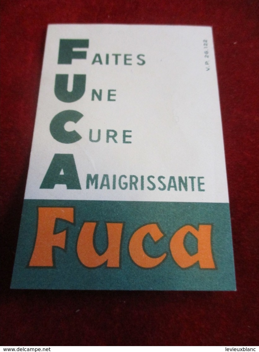 Fiche   De Pesées /FUCA/Faites Une Cure Amaigrissante/Grande Pharmacie Du Marché/Paris XVéme/Vers 1950-1960   PARF206 - Other & Unclassified