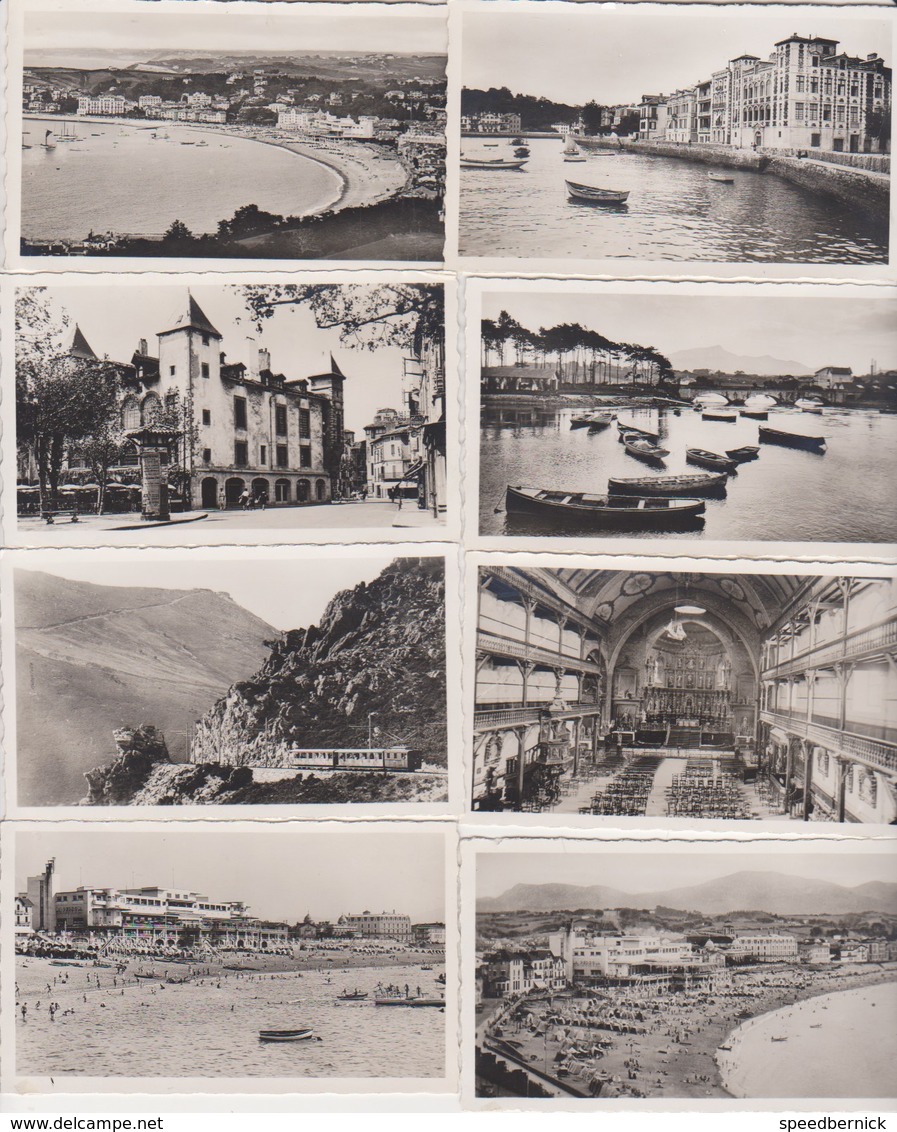 27307 Lot 1 Cpsm St Jean De Luz Cap 52 - 12 Photos Imprimées - Eglise Maison Plage Rhune Port -juillet 1947 - Saint Jean De Luz