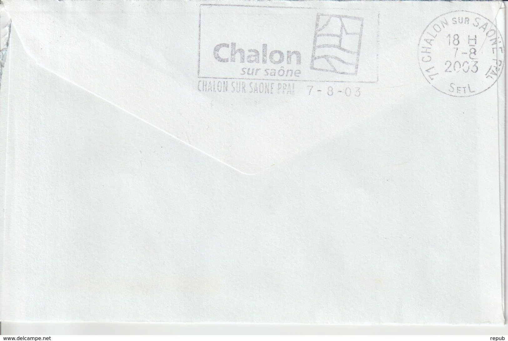 France 2003 Cachet FD Chalons Sur Saone Sur Lettre De Monaco - 1961-....