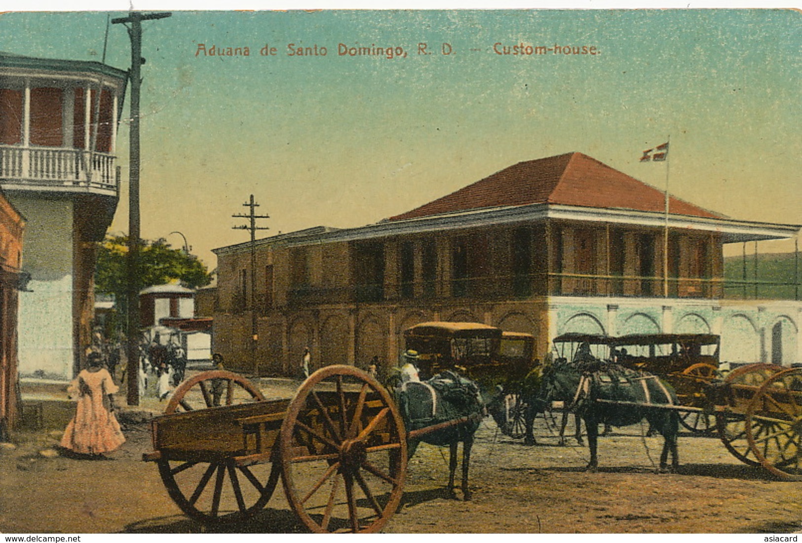 Santo Domingo  Aduana Custom House Douanes Envoi Bauchacourt Lion D' Or Montmerle Ain Texte Negresse - Repubblica Dominicana