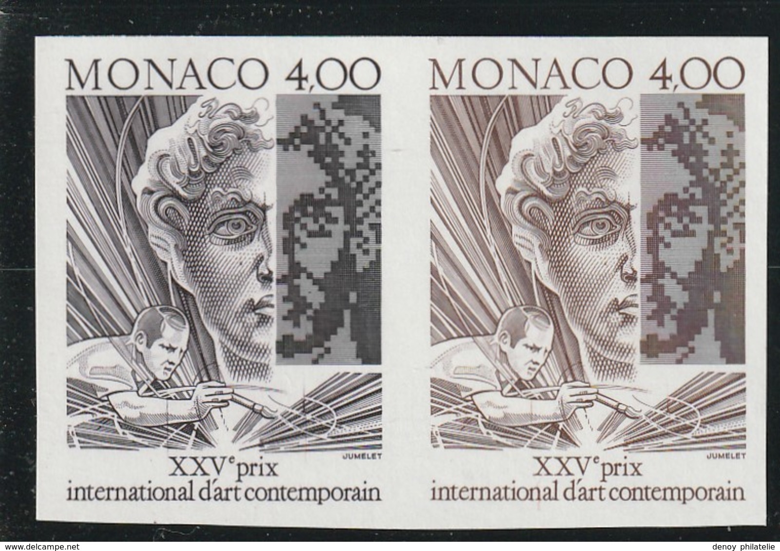 Monaco Non Dentelé Sans Charniére ** Essai De Couleur En Paire 1776 - Other & Unclassified