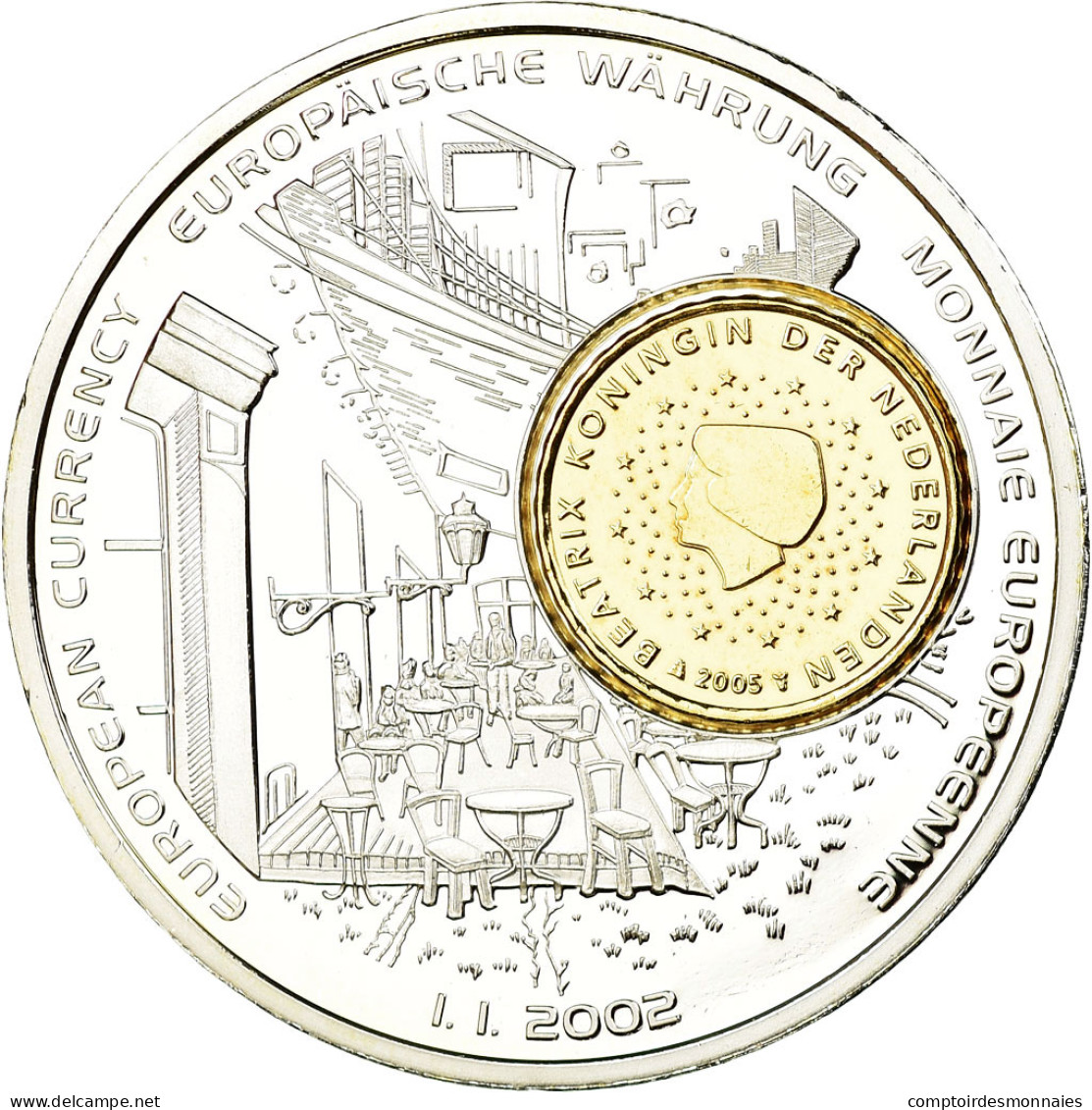 Pays-Bas, Médaille, Monnaies Européennes, 2002, FDC, Cuivre Plaqué Argent - Autres & Non Classés