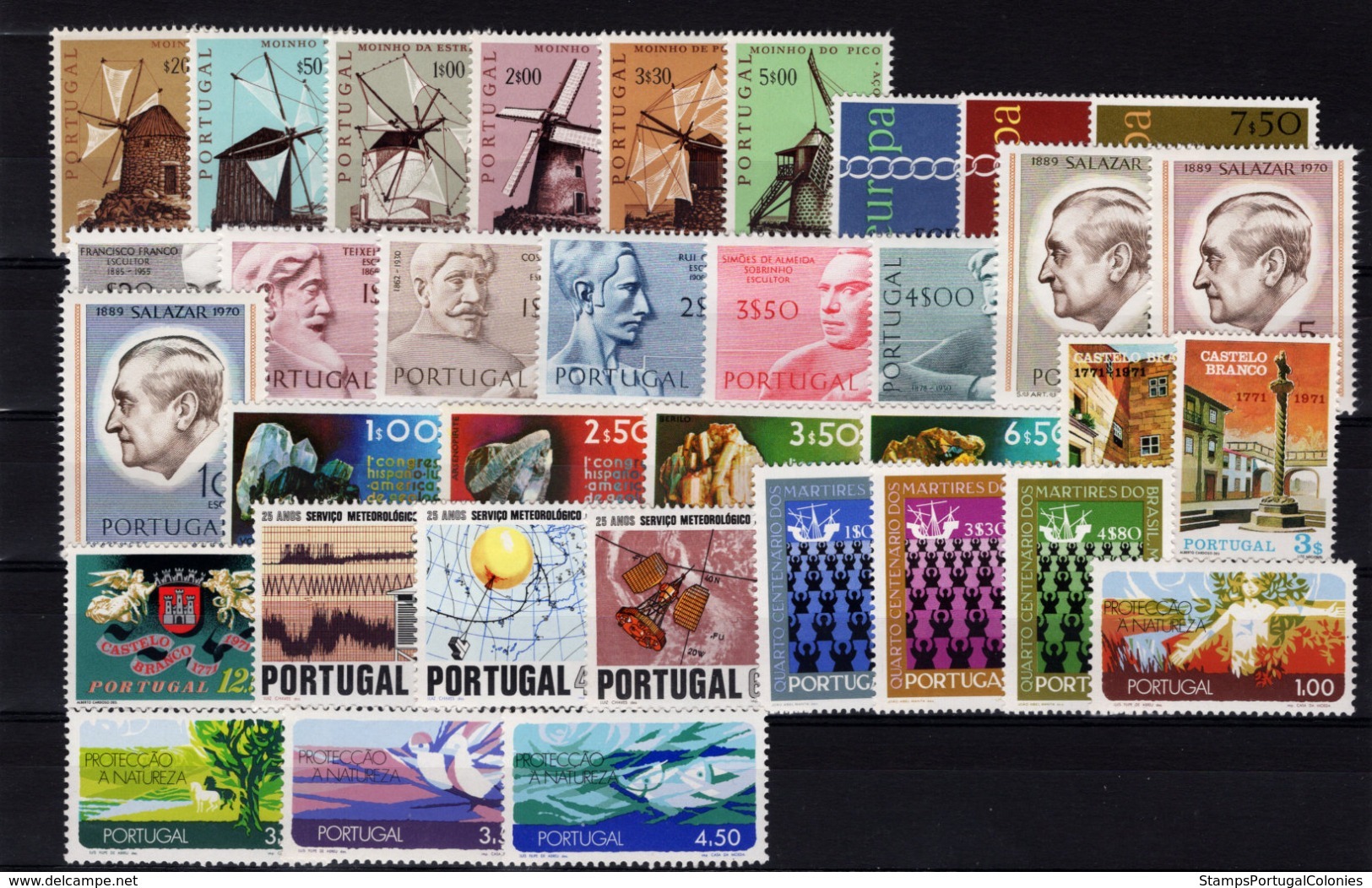 1971 Portugal Complete Year MNH Stamps. Année Compléte Timbres Neuf Sans Charnière. Ano Completo Novo Sem Charneira. - Annate Complete