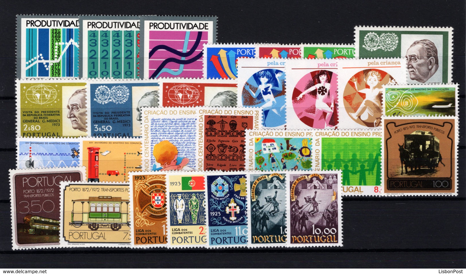 1973 Portugal Complete Year MNH Stamps. Année Compléte Timbres Neuf Sans Charnière. Ano Completo Novo Sem Charneira. - Annate Complete
