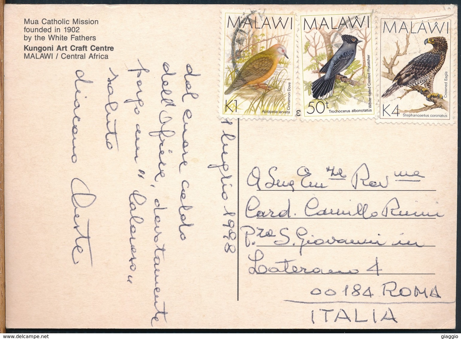 °°° 18922 - MALAWI - MUA CATHOLIC MISSION - 1998 With Stamps °°° - Malawi