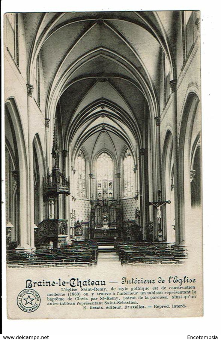 CPA-Carte Postale-Belgique-Braine Le Château- Intérieur De L'Eglise--1913 VM13529 - Braine-le-Château