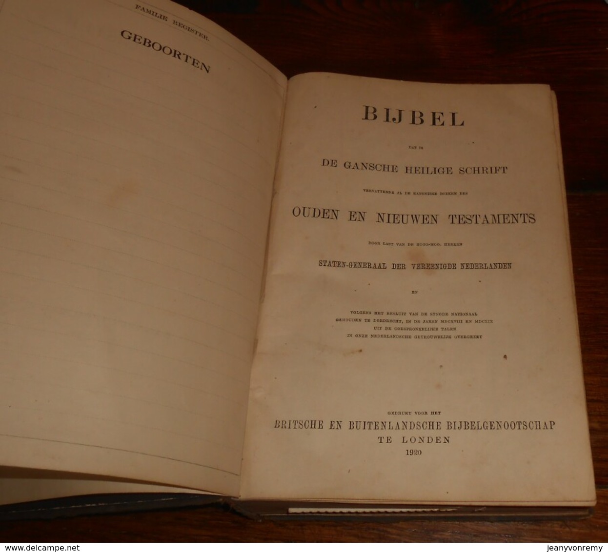 Bible En Néerlandais. 1920. - Autres & Non Classés