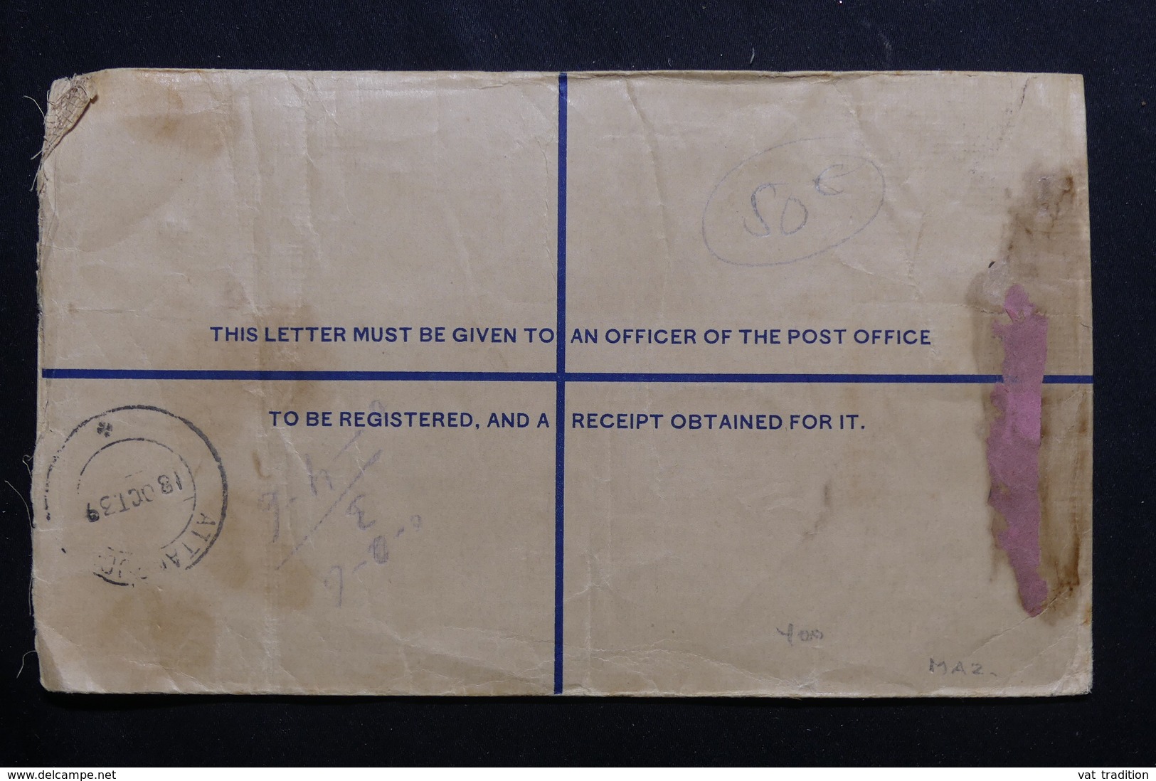BIRMANIE - Entier Postal + Compléments En Recommandé De Kungyangon Pour Madras En 1939  - L 54307 - Burma (...-1947)