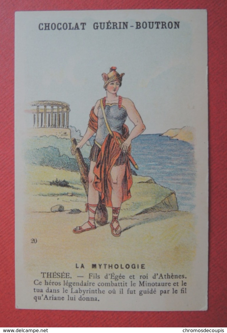 CHROMO.  Guerin-Boutron. Baster & Vieillemard. La  Mythologie.  N° 20.  THESEE.  Labyrinthe.  Fil  D' Ariane - Autres & Non Classés
