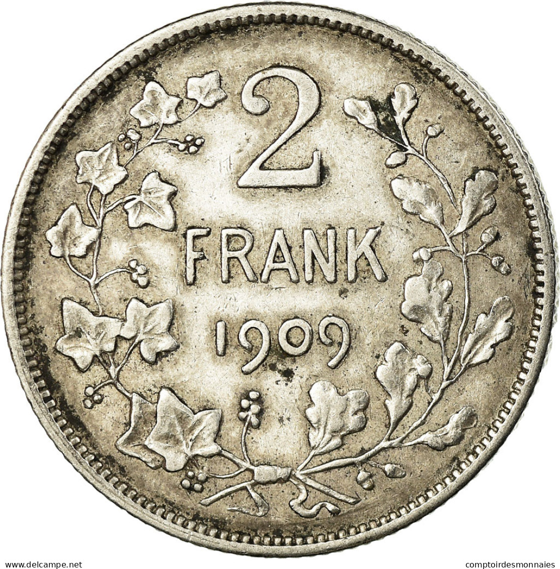 Monnaie, Belgique, 2 Francs, 2 Frank, 1909, TTB, Argent, KM:59 - 2 Francs