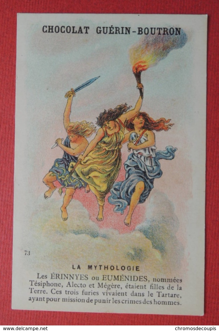 CHROMO.  Guerin-Boutron. Baster & Vieillemard. La  Mythologie. N° 73.Les  ERINNYES - EUMENIDES. Punissent Les Crimes - Autres & Non Classés