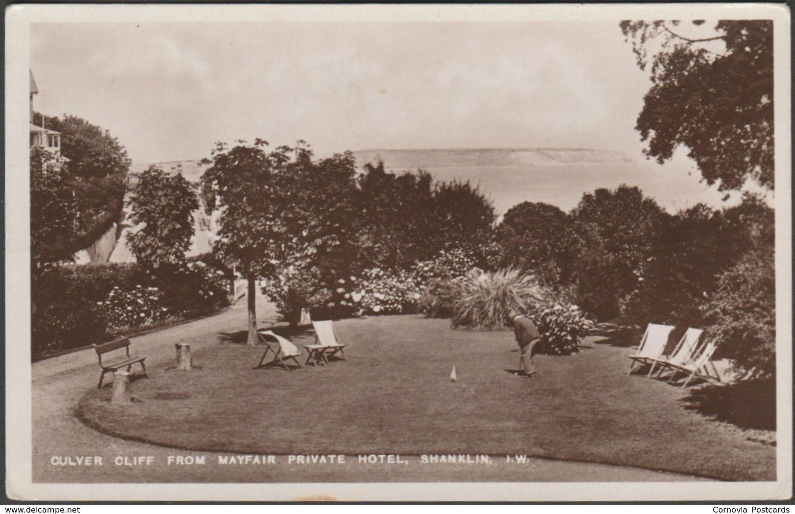 Culver Cliff From Mayfair Private Hotel, Shanklin, Isle Of Wight, C.1940s - RP Postcard - Shanklin